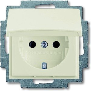 Фото ABB Alsu 504-010315-218 Розетка (10 А, под рамку, крышка, с/у, з/к, кремовый)