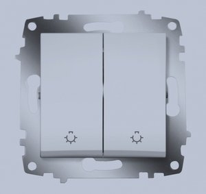 Фото ABB 619-011000-257 Cosmo Алюминий Выключатель 2 кл. с индикацией