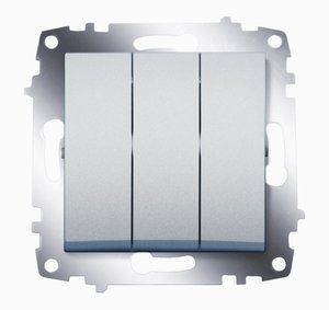 Фото ABB Cosmo 619-011000-254 Выключатель трехклавишный (10 А, под рамку, с/у, алюминий)
