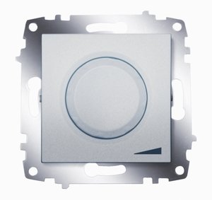 Фото ABB Cosmo 619-011000-192 Светорегулятор поворотный (800 Вт, под рамку, подсветка, с/у, алюминий)
