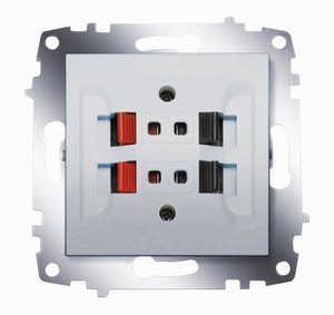 Фото ABB Cosmo 619-011000-241 Розетка аудио (2 канала, под рамку, с/у, алюминий)