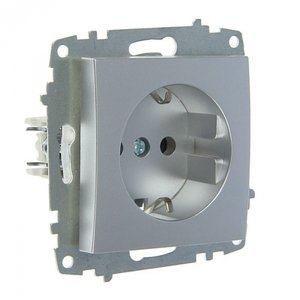 Фото ABB Cosmo 619-011000-217 Розетка (10 А, под рамку, с/у, з/к, алюминий)