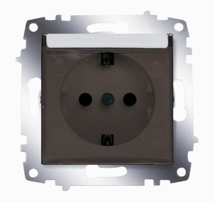 Фото ABB Cosmo 619-011000-218 Розетка (16 А, под рамку, крышка, с/у, з/к, алюминий)