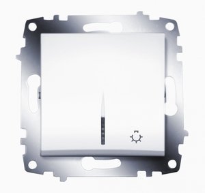Фото ABB 619-010200-206 Cosmo Бел Выключатель кнопочный с подсв.