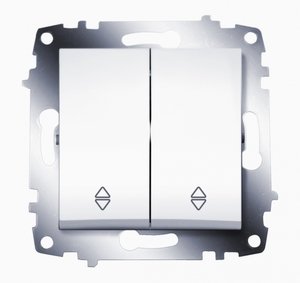 Фото ABB Cosmo 619-010200-211 Переключатель двухклавишный (10 А, под рамку, с/у, белый)