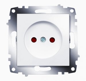 Фото ABB Cosmo 619-010200-286 Розетка (16 А, под рамку, шторки, с/у, без з/к, белый)