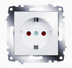 Фото ABB Cosmo 619-010200-243 Розетка (16 А, под рамку, шторки, с/у, з/к, белый)