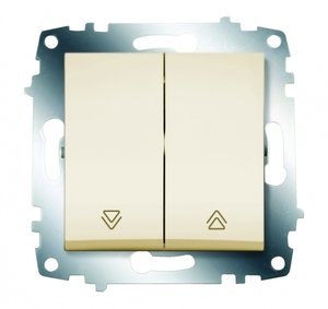 Фото ABB Cosmo 619-010300-216 Выключатель жалюзи двухклавишный (10 А, без фиксации, под рамку, с/у, кремовый)