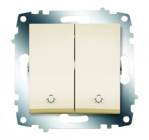 Фото ABB 619-010300-257 Cosmo Крем Выключатель 2 кл. с индикацией