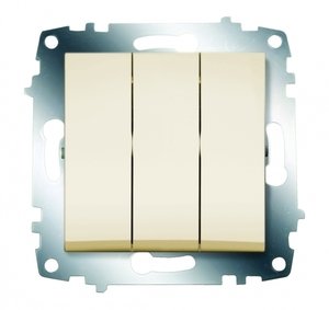 Фото ABB Cosmo 619-010300-254 Выключатель трехклавишный (10 А, под рамку, с/у, кремовый)