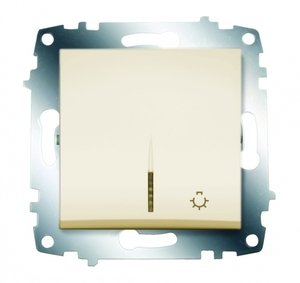 Фото ABB 619-010300-206 Cosmo Крем Выключатель кнопочный с подсв.