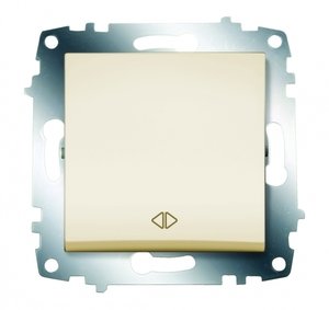 Фото ABB Cosmo 619-010300-214 Переключатель одноклавишный (10 А, под рамку, с/у, кремовый)