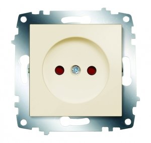 Фото ABB Cosmo 619-010300-286 Розетка (16 А, под рамку, шторки, с/у, без з/к, кремовый)