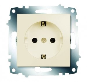 Фото ABB Cosmo 619-010300-217 Розетка (16 А, под рамку, с/у, з/к, кремовый)