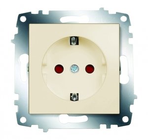 Фото ABB Cosmo 619-010300-243 Розетка (16 А, под рамку, шторки, с/у, з/к, кремовый)