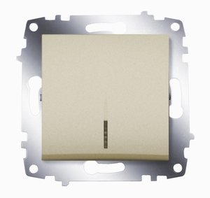 Фото ABB Cosmo 619-011400-201 Выключатель одноклавишный (10 А, под рамку, подсветка, с/у, титан)