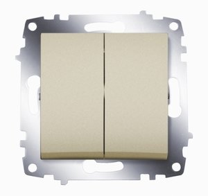 Фото ABB Cosmo 619-011400-202 Выключатель двухклавишный (10 А, под рамку, с/у, титан)
