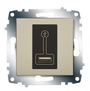 Фото ABB Cosmo 619-011400-142 Заряднное устройство (1 шт, 500 мА, под рамку, с/у, титан)