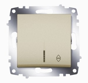 Фото ABB Cosmo 619-011400-210 Переключатель одноклавишный (10 А, подсветка, под рамку, с/у, титан)