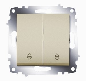 Фото ABB Cosmo 619-011400-211 Переключатель двухклавишный (10 А, под рамку, с/у, титан)