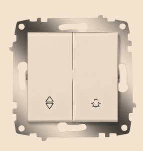 Фото ABB Cosmo 619-011400-281 Переключатель двухклавишный (10 А, под рамку, с/у, титан)