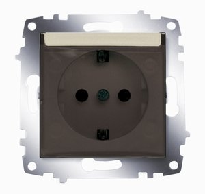 Фото ABB Cosmo 619-011400-218 Розетка (16 А, под рамку, крышка, с/у, з/к, титан)