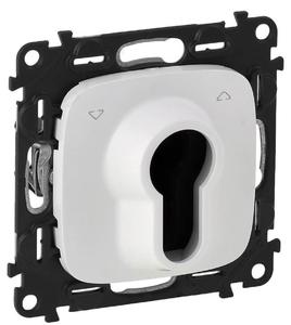 Фото Legrand Valena Allure 755245 Переключатель кнопочный с ключом (10 А, под рамку, с/у, белый)
