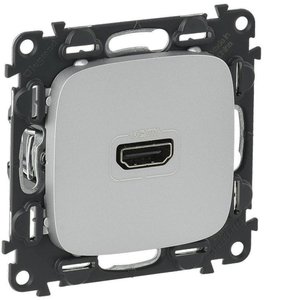 Фото Legrand Valena Allure 754717 Розетка видео (HDMI, под рамку, скрытая установка, алюминий)