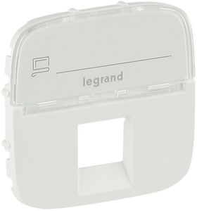 Фото Legrand Valena Allure 755475 Крышка розетки телефонной/компьютерной (RJ11/RJ45, надпись, белая)