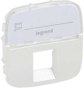 Фото Legrand Valena Allure 755479 Крышка розетки телефонной/компьютерной (RJ11/RJ45, надпись, жемчуг)