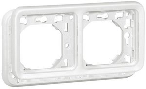 Фото Legrand Plexo Artic 070794 Рамка-суппорт 2-постовая (IP55, горизонтальная, белая)