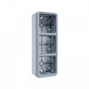 Фото Legrand Plexo 069679 Установочная коробка тройная (вертикальная, серая)