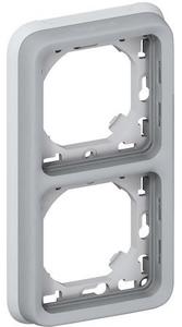 Фото Legrand Plexo 069685 Рамка-суппорт 2-постовая (IP55, вертикальная, серая)