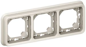 Фото Legrand Plexo 069698 Рамка-суппорт 3-постовая (IP55, горизонтальная, белая)