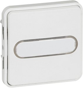 Фото Legrand Plexo Artic 070733 Выключатель однокнопочный (10 А, IP55, под рамку, подсветка, надпись, скрытая установка, белый)