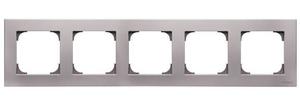 Фото ABB Sky 2CLA857500A1301 Рамка 5-постовая (серебристый алюминий)