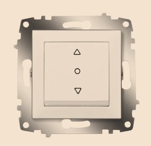 Фото ABB Cosmo 619-011400-297 Выключатель жалюзи одноклавишный (10 А, с фиксацией, под рамку, с/у, титан)