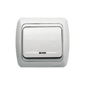 Фото ABB Tuna 502-010202-201 Выключатель одноклавишный (10 А, в сборе, подсветка, с/у, белый)