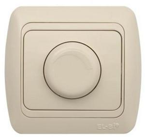 Фото ABB Tuna 502-000303-112 Светорегулятор поворотный (800 Вт, под рамку, с/у, кремовый)