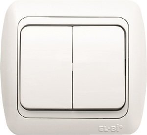 Фото ABB Tuna 502-011010-203 Выключатель двухклавишный (10 А, в сборе, подсветка, с/у, серый)