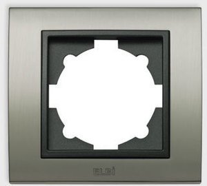 Фото ABB Zena Platin 500-073011-271 Рамка 1-постовая (универсал, стальной/дымчатый)