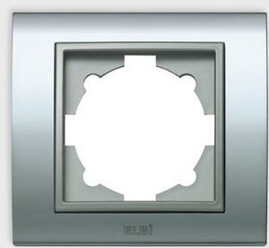 Фото ABB Zena Platin 500-073110-271 Рамка 1-постовая (универсал, хром/серый)