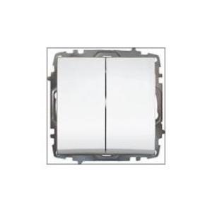 Фото ABB Zena 609-010200-202 Выключатель двухклавишный (10 А, под рамку, с/у, белый)