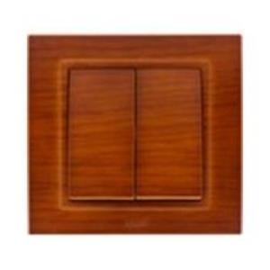 Фото ABB Zena 609-012800-211 Выключатель двухклавишный (10 А, под рамку, проходная, с/у, вишня)
