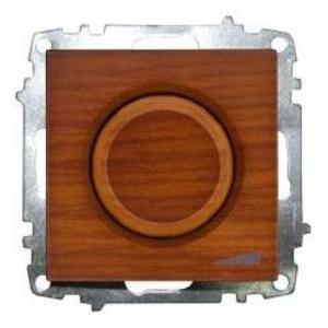 Фото ABB Zena 609-012800-192 Светорегулятор поворотный (800 Вт, под рамку, подсветка, с/у, вишня)