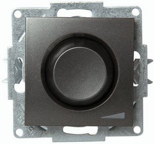 Фото ABB Zena 609-011100-192 Светорегулятор поворотный (800 Вт, под рамку, подсветка, с/у, дымчатый)