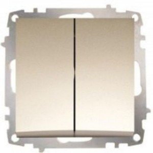Фото ABB Zena 609-012500-202 Выключатель двухклавишный (10 А, под рамку, с/у, жемчужный)