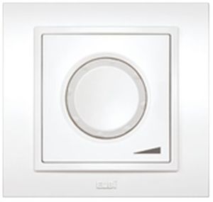 Фото ABB Zena 609-012500-192 Светорегулятор поворотный (800 Вт, под рамку, подсветка, с/у, жемчужный)