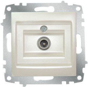 Фото ABB Zena 609-012500-218 Розетка (10 А, под рамку, крышка, с/у, з/к, жемчужный)