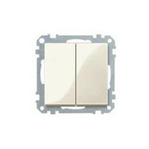 Фото ABB Zena 609-010300-202 Выключатель двухклавишный (10 А, под рамку, с/у, кремовый)